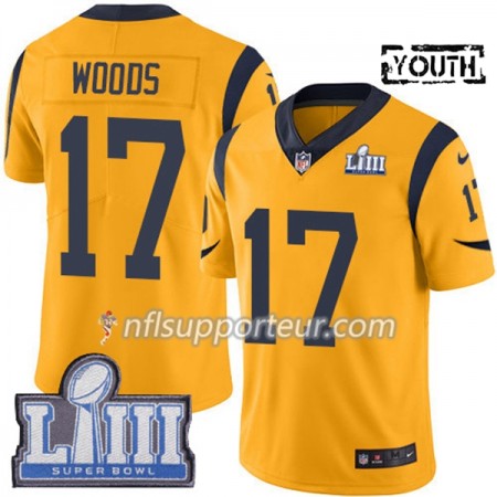 Maillot Enfant Los Angeles Rams Robert Woods 17 Nike Or 2019 Super Bowl LIII